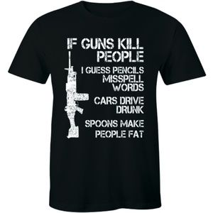 If Guns Kill People Guess Pencil Misspell T-shirt